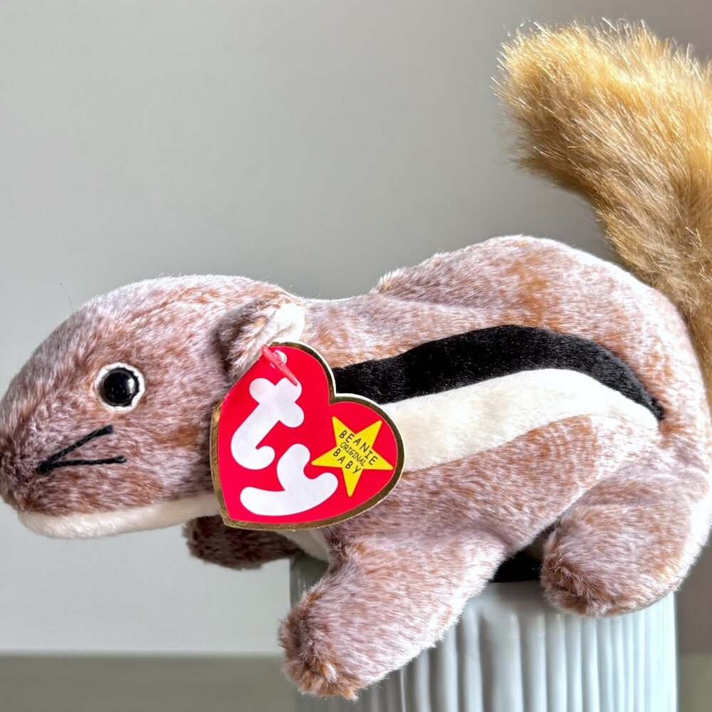 1999 4259 Vintage Chipper Chipmunk Plush Ty Beanie Baby Stuffed Animal MWT